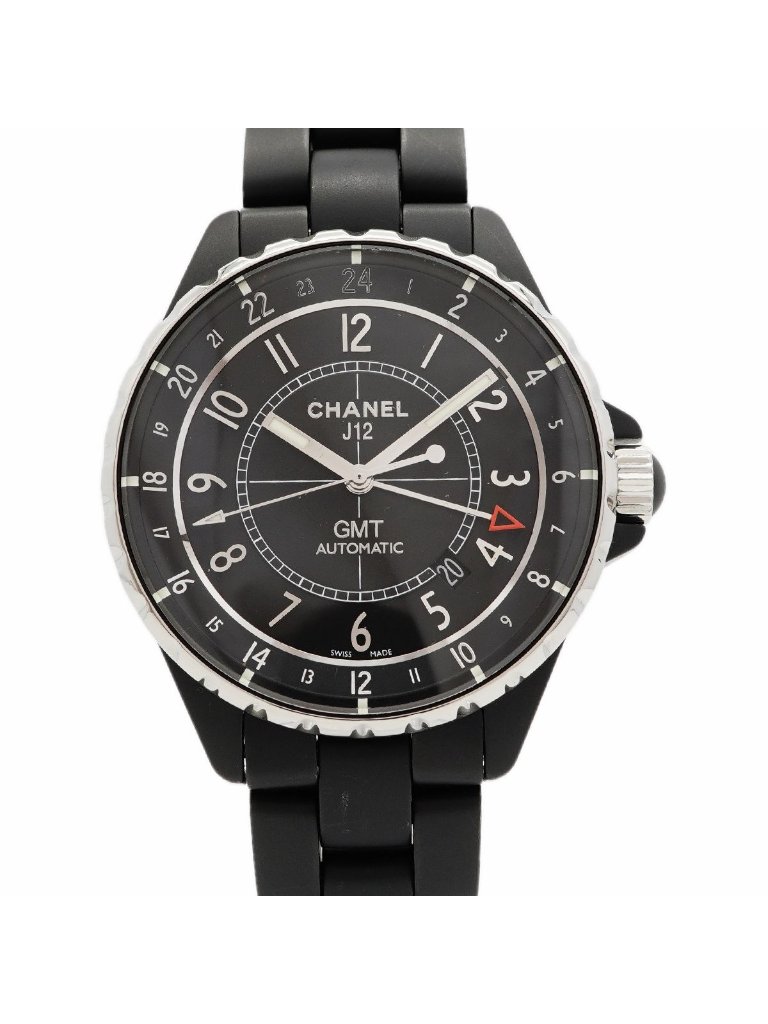 Chanel Gmt Matte Black Dial Watch